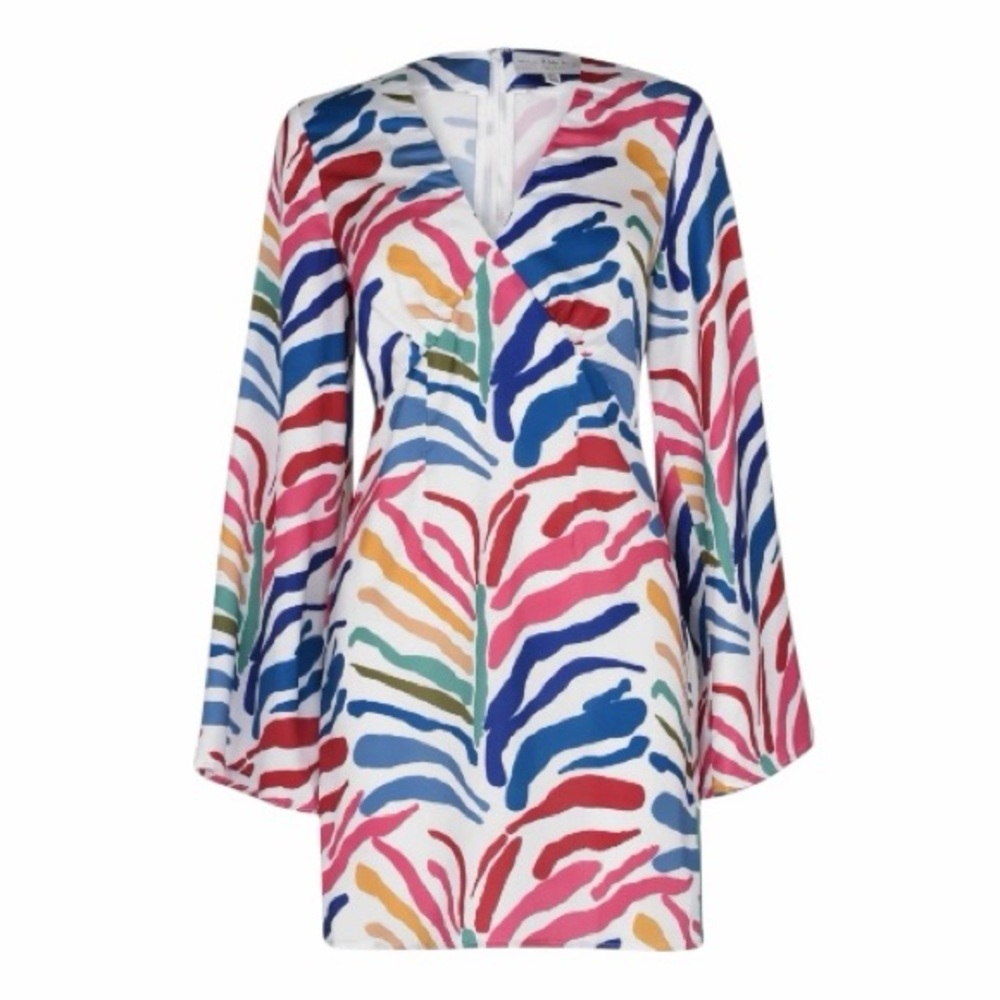NWT! NEVER FULLY DRESSED Multicolor Peta Frill Sleeve Mini Dress. UK 14/US 10